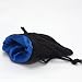 3.75X4" Black Velvet Dice Bag with Blue Satin Lining