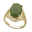 14Kt Yellow Gold Grassy Green Jade Cabochon Ring