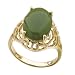 14Kt Yellow Gold Grassy Green Jade Cabochon Ring