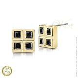 WILLOW XPRESS: *BLACK DIAMOND CZ CHECKERBOARD EARRING*