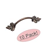 Amerock BP4451-RBZ Rustic Bronze Nature's Splendor Leaf Cabinet Hardware Handle Pull - 3" Hole Centers - 10 Pack