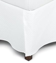 Pinzon Signature Diamond Matelasse Queen Bed Skirt, White