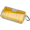 Pelican 1060-027-100 Micro Case with Clear Lid and Carabineer (Yellow)