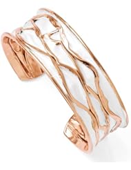 Leslies SS Rose Gold-plated Small Concave Scrunch Bangle