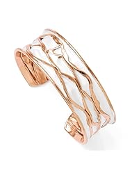 Leslies SS Rose Gold plated Small Concave Scrunch Bangle