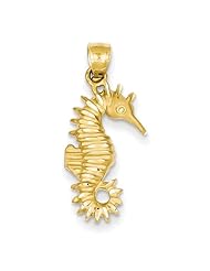 14K Yellow Gold Seahorse Pendant