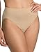 Barely There Women's Barely There Microfiber Hi Cut Panty Pant,Nude,10/11