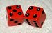 Search : Rare Vintage Orange Opaque French Bakelite Dice Pair