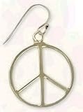 Peace Signs Shaped Earrings Gold tone 15/8