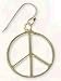 Peace Signs Shaped Earrings Gold tone 15/8