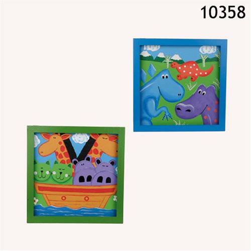 Childrens Toyshop  Toys : Children picture "Dinosaure & Ark", green & blue, set of 2 pcs.