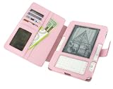 Pink Full Genuine Leather Case for Amazon Kinde 2 (Old Version) E-Reader Reading Device (Kindle NOT Included)