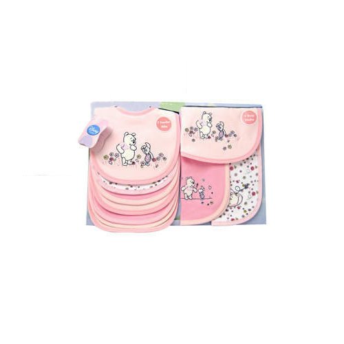 Disney Baby Newborn 10 Piece Birp Cloth Gift Set, Winnie the Pooh – Choose Blue or Pink (PINK)