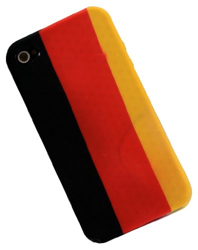 EM2012 Cover flagge Silikon Hülle für Apple iPhone 4G 4S passend Deutschland EM 2012 Fahne Restposten Deutschland Fanartikel
