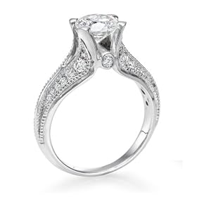 Diamond Engagement Ring in 18K Gold / White - Certified, Round, 1.94 Carat, D Color, SI2 Clarity