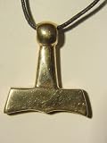 Genuine Bronze Thors Hammer Pendant Necklace Odin Norse Viking Mjollnir