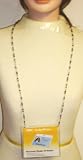 Fine Onyx and Glass Beads on Antique Silver Chain Eye Glass and Horizon Badge Holder Jeffrey Isaac Necklace