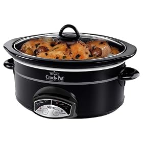 Crockpot SCVP603-B Smart-Pot 6-Quart Oval-Shaped Slow Cooker with Little Dipper, Black by Crockpot