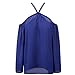 Sunward(TM)Women Fashion Irregular Strapless Chiffon Tops (Medium, Blue)