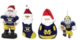 Michigan Wolverines Rock and Roll Santa/Santa Stocking/Santa Pillow/Ornament Gift Package
