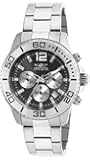 Invicta Men's Quartz Watch with Black Dial Chronograph Display and Silver Stainless Steel Bracelet 17396