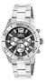 Invicta Men's Quartz Watch with Black Dial Chronograph Display and Silver Stainless Steel Bracelet 17396