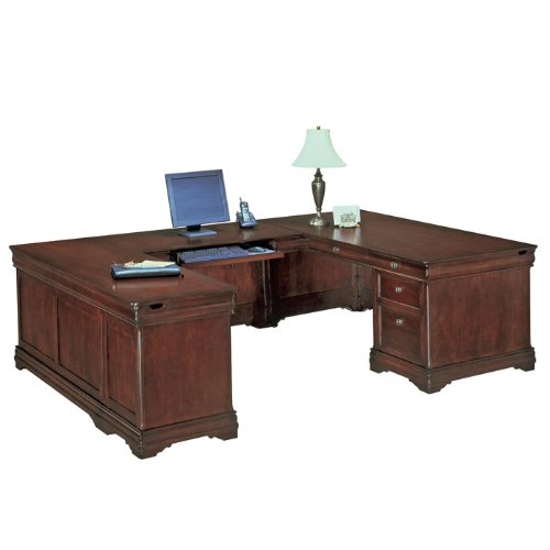 Chocolate Patina Finish Executive Left U Desk Chocolate Patina Finish
