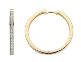Diamond Hoop Earrings 1/3 Carat (ctw) in Yellow Gold