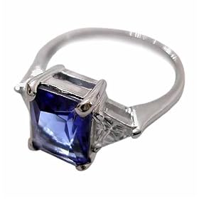 Sterling Silver Blue and Clear CZ Ring by SilverSpeck.com