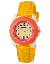Sprout Womens ST/1060ORYL Easy-to-Read Dial Yellow Organic Cotton Strap Watch