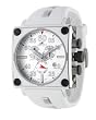 Adee Kaye Chronograph Watch with Resin Band with White Face and White Band Model AK-4007-7