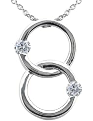 0.54 Ct Round G/H SI2 Diamond 18K White Gold Pendant