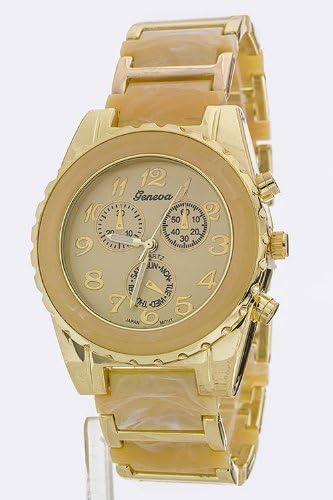 Trendy Fashion Jewelry Fashion Color Bracelet Watch By Fashion Destination | (Cream)