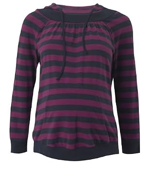 Stripe Hooded Top