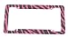 Pink Zebra Print License Plate Frame (Made of Plastic)