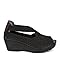 Nature Breeze Women Elastic Fabric Weave Slip On Wedge Walking Shoe CG65 - Silver