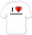 I Love voodoo T-shirt Large White