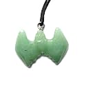 Aventurine Semi Precious Gemstone Bat with Adjustable Cord Necklace