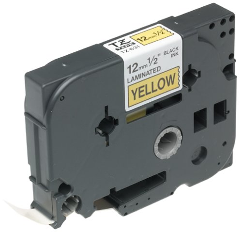 Brother TZ-631 1/2 Labeling Tape (26.2', Black on Yellow)