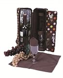 Picnic Gift 2725-BD Solana Single Bottle Wine Tote - Brown Dots