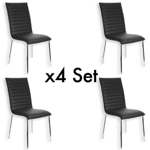 Stuhl DARYL Set mit 4 Stühlen chrom/schwarz