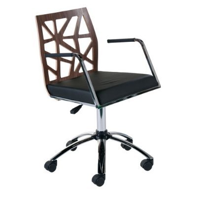 ITALMODERN Sophia Office Chair; Walnut/Chrome/Black