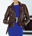 VON APART EDLE LAMMNAPPA-LEDER-JACKE IM BIKER-STYLE BRAUN