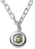 Sterling Silver and Peridot Circle Pendant, 16 by Zina