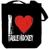 I Love Table Hockey Sports Tote Bag (Black, Canvas, Unisex)