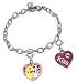 CHARM IT! Set of 2 Charms and Silver Bracelet Set with Puppy Love Heart and Kiss/Beso Double Sided Heart