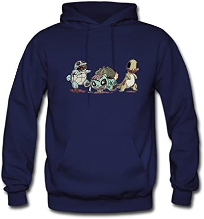 MeowStore Men's Japan Cartoon Pokemon Zombie Pet Hoodies Coat Large Navy