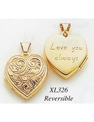 14kt Gold Reversable Heart Locket - XL326