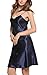 Avidlove Women's Nightshirts Satin Chemises Slip Sleepwear,Dark Blue (FBA),Medium