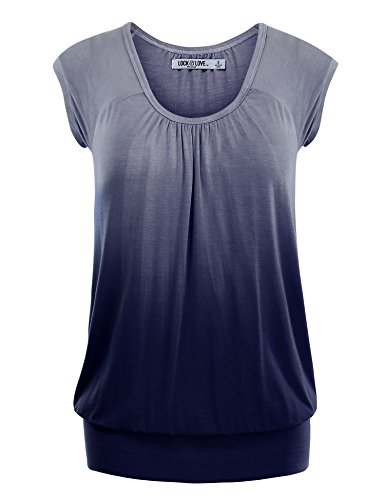 LL Womens Short Sleeve Solid / Dip-Dye Ombre Sweetheart Top